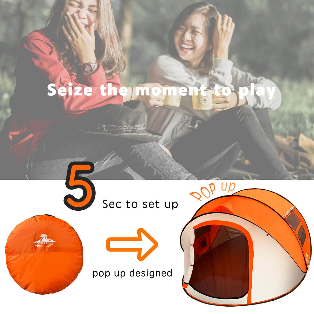 J.M.Deco 4-Person Pop Up Tent  Easy Setup Family Camping Tent design