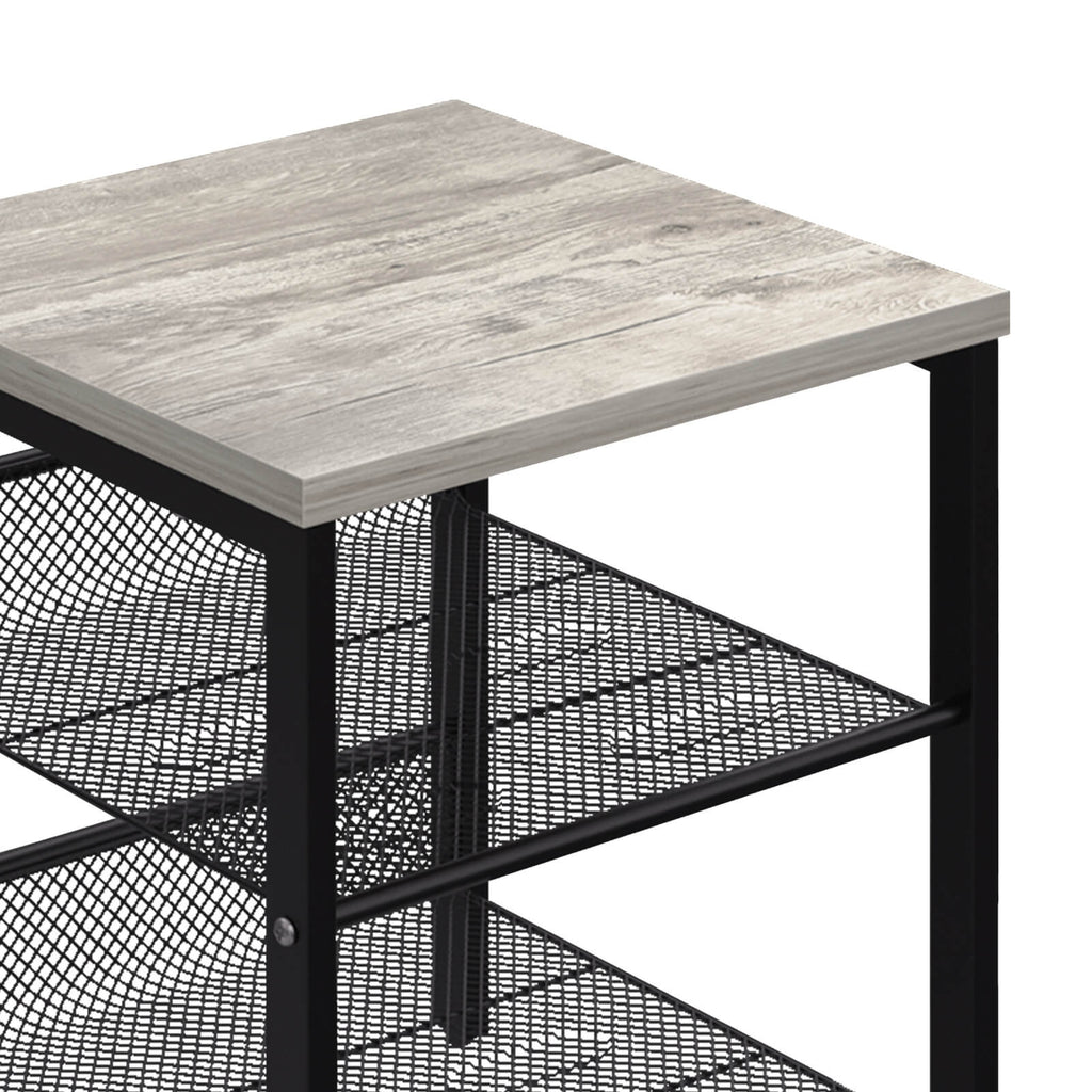 J.M.Deco Nightstand Set of 2   3-Tier Side Table with Mesh Shelves top