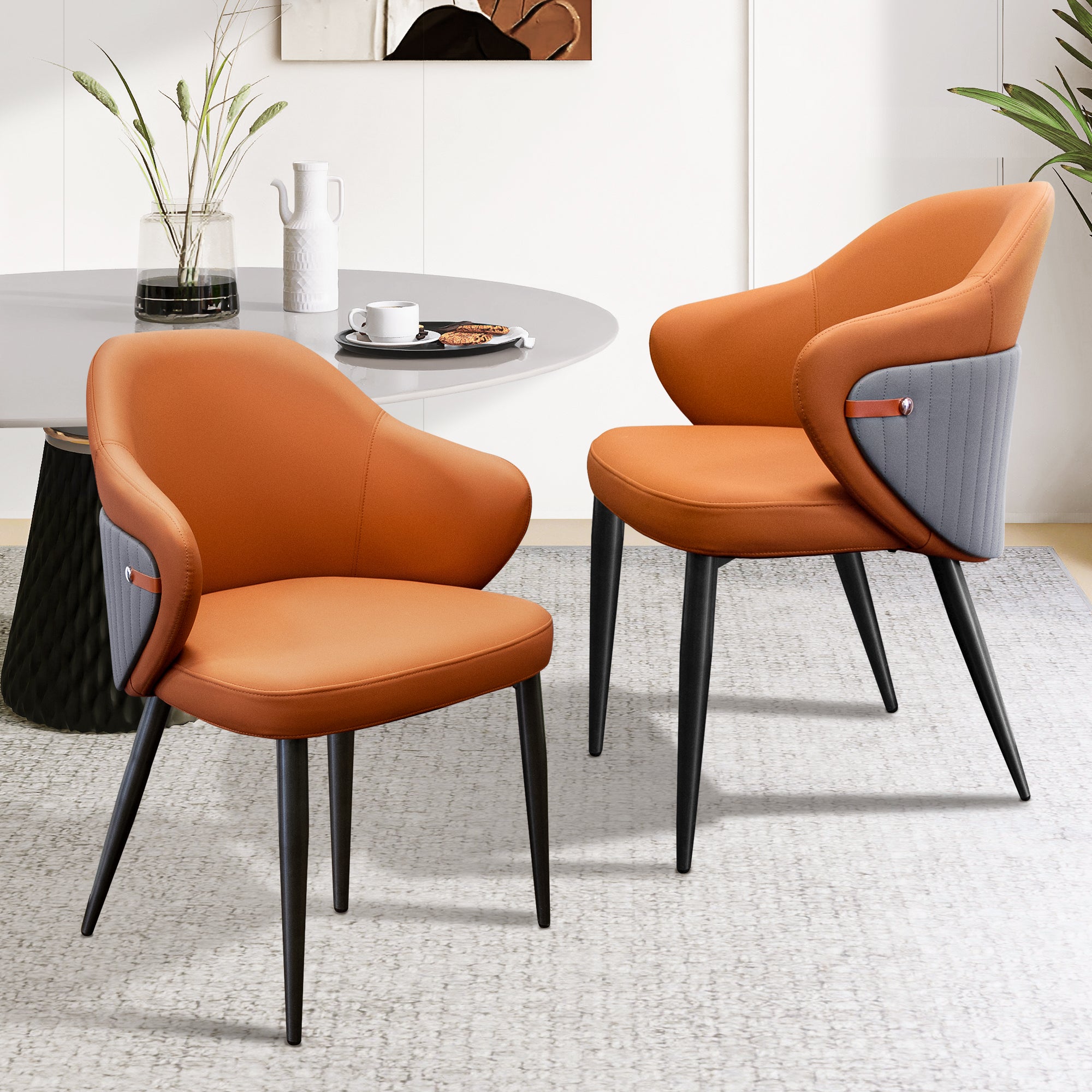 J.M.Deco BROWN Light Luxury High End Dining Chair  Simple Home Living Room Vanity & Leisure Hotel Tea Table Negotiation Chair main