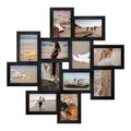 J.M.Deco Photo Frame 25x25 Family Picture Frames Collage Wall Decor 4x6 Pictures 12 Opening  Selfie Gallery Collage Wall Hanging  Wall Photo Frames for Living Room Decorations 2 Pack MAIN