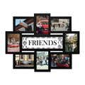 J.M.Deco 8-Opening Collage Picture Frame 4x6 Photos   3D Groove Design  Wall Hanging black