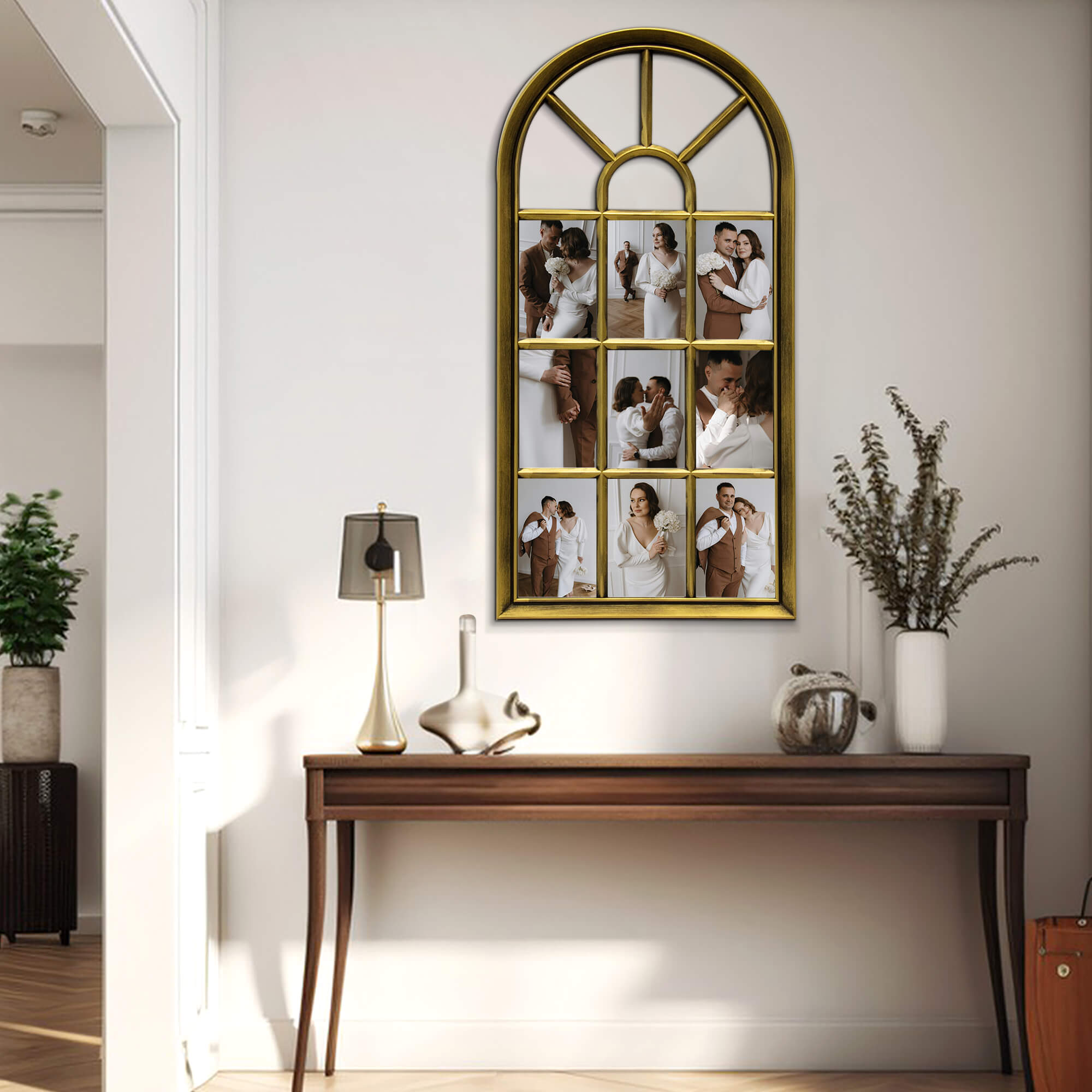 J.M.Deco 9-Slot Arched Collage Picture Frame  4x6 Photos  Wall Hanging main