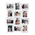 J.M.Deco 12-Opening Photo Collage Frame   27"x20.5" White European Style Wall Hanging main