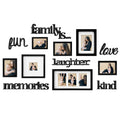 J.M.Deco 13 Pack Photo Frame  9 Slots Reunion Family Memory Picture Frame Selfie 3D Design Gallery Collage Wall Hanging for 6x4 Photo  5x7 Photo  4x4 Photo  Gift for family Black main