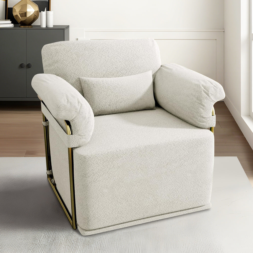 J.M.Deco Classic Square Swivel Recliner Chair  Armchair Manual Rocking Recliner- Upholstered Living Room Rocker for Living Room & Small Spaces MAIN