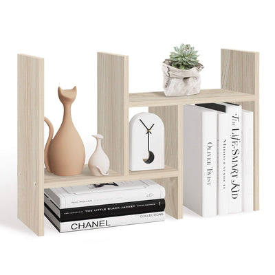 J.M.Deco Adjustable H-Shape Wood Desktop Organizer Shelf main
