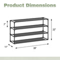 J.M.Deco Shoe Rack Organizer  Sturdy Metal Pipes & Durable Non-Woven Fabric  Entryway Space Shoe Rack (Black) 4 tiers