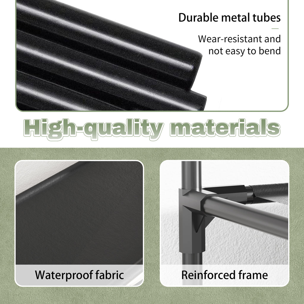 J.M.Deco Shoe Rack Organizer  Sturdy Metal Pipes & Durable Non-Woven Fabric  Entryway Space Shoe Rack (Black) materials