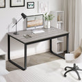 J.M.Deco 55" Computer Desk  Industrial Metal Frame  Oak Grey  Home Office main