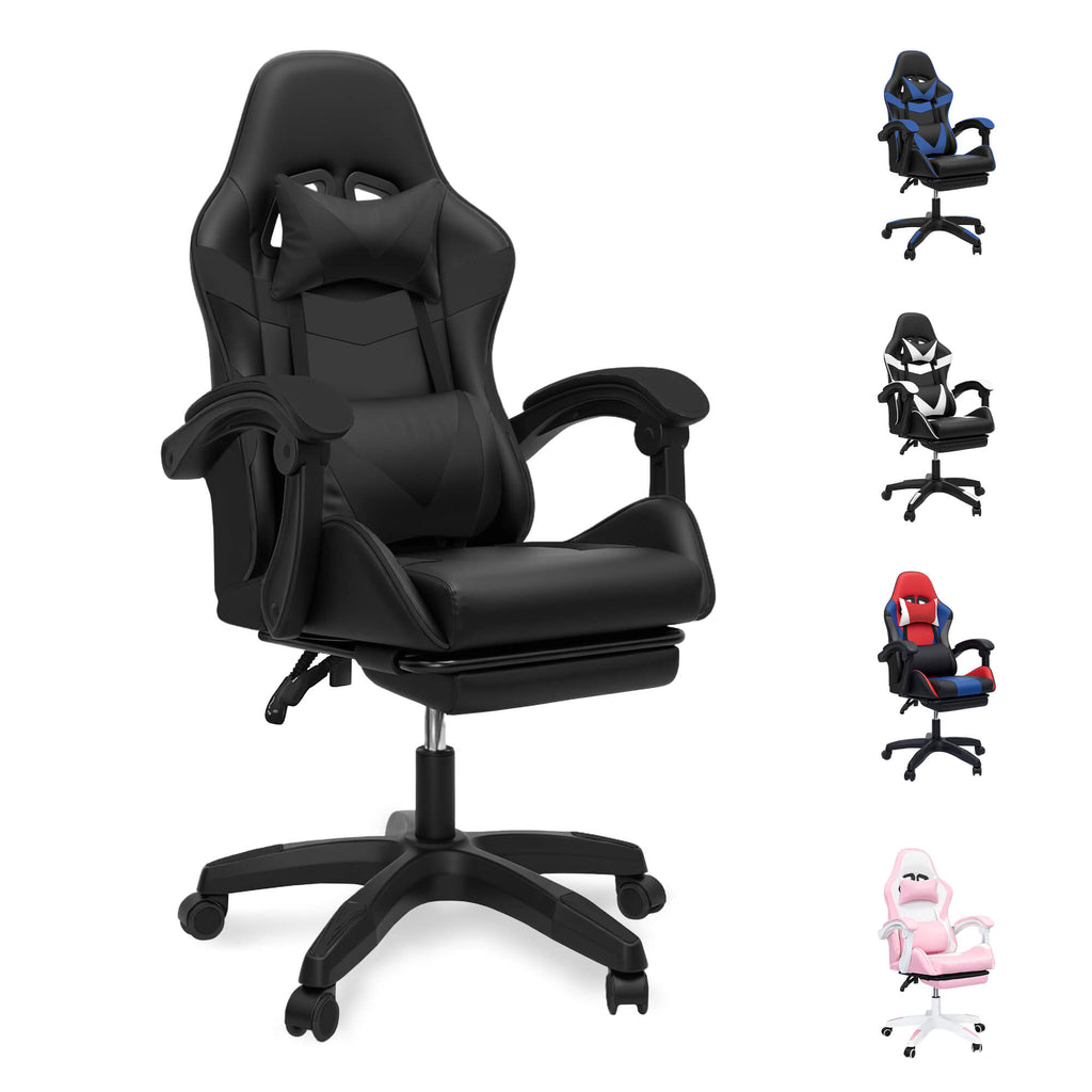 J.M.Deco Ergonomic Gaming Chair with Footrest & Lumbar Support main